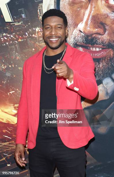 Actor Jocko Sims attends the "Skyscraper" New York premiere at AMC Loews Lincoln Square on July 10, 2018 in New York City.
