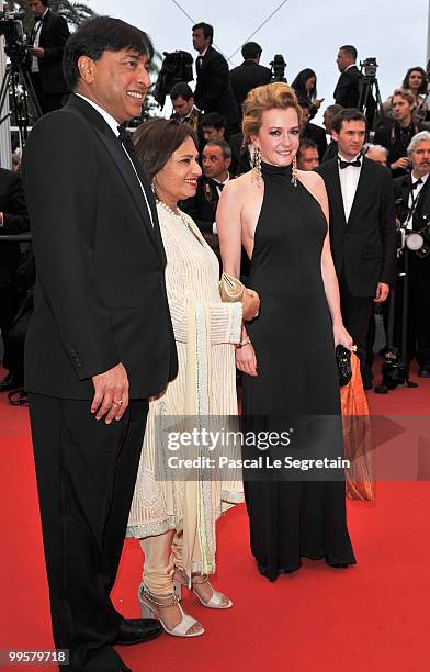 Of ArcelorMittal Lakshmi Mittal, his wife Usha Mittal and Vice President of Chopard Caroline Gruosi-Scheufele attend the "You Will Meet A Tall Dark...