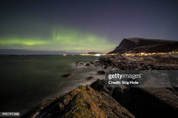 northern lights - stig stock pictures, royalty-free photos & images