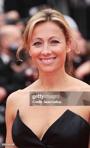 Journalist Anne-Sophie Lapix attends the "You Will Meet A Tall Dark Stranger" Premiere at the Palais des Festivals during the 63rd Annual Cannes Film...