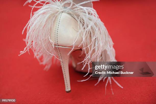 Actress Frederique Bel attends the "You Will Meet A Tall Dark Stranger" Premiere at the Palais des Festivals during the 63rd Annual Cannes Film...