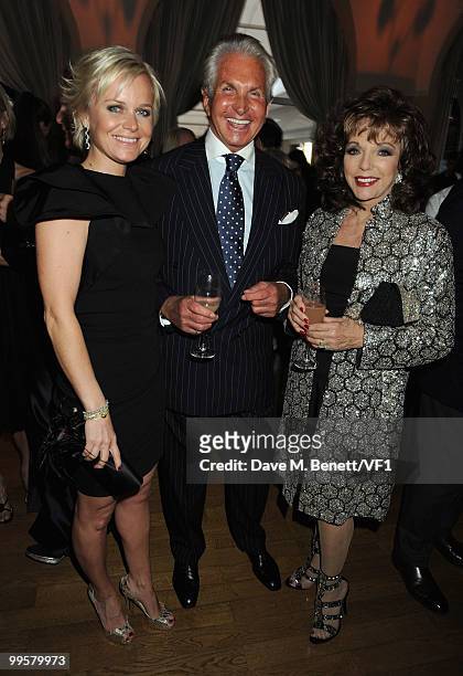 Barbara Sturm, actor George Hamilton and actress Joan Collins attend the Vanity Fair and Gucci Party Honoring Martin Scorsese during the 63rd Annual...