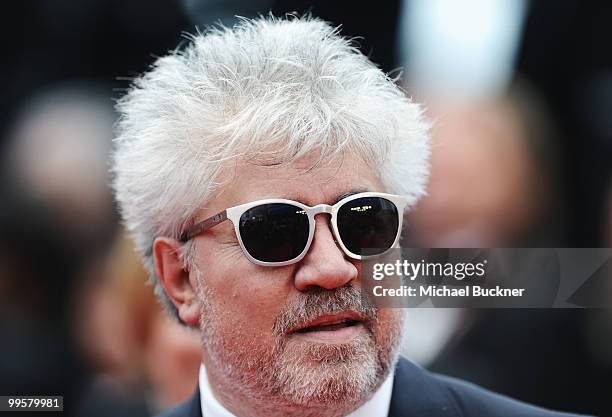 Director Pedro Almodovar attends the "You Will Meet A Tall Dark Stranger" Premiere at the Palais des Festivals during the 63rd Annual Cannes Film...