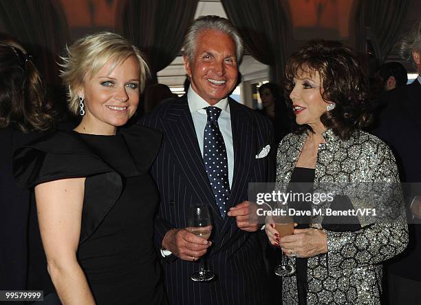 Barbara Sturm, actor George Hamilton and actress Joan Collins attend the Vanity Fair and Gucci Party Honoring Martin Scorsese during the 63rd Annual...