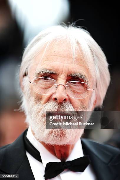 Director Michael Haneke attends the "You Will Meet A Tall Dark Stranger" Premiere at the Palais des Festivals during the 63rd Annual Cannes Film...