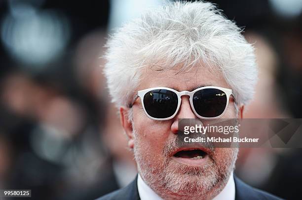 Director Pedro Almodovar attends the "You Will Meet A Tall Dark Stranger" Premiere at the Palais des Festivals during the 63rd Annual Cannes Film...