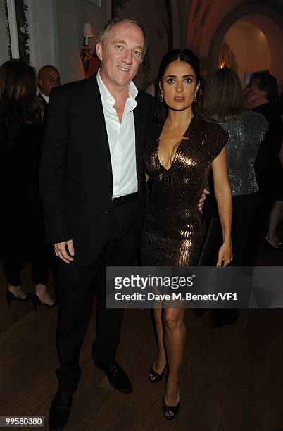 Actress Salma Hayek and husband François-Henri Pinault attend the Vanity Fair and Gucci Party Honoring Martin Scorsese during the 63rd Annual Cannes...