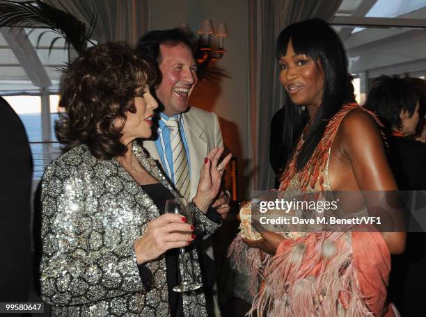 Actress Joan Collins, Percy Gibson and model Naomi Campbell attend the Vanity Fair and Gucci Party Honoring Martin Scorsese during the 63rd Annual...