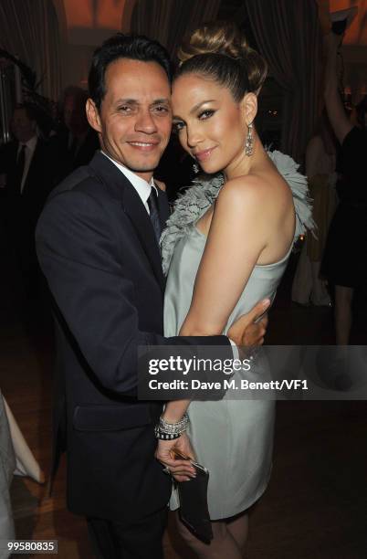 Singer Marc Anthony and actress Jennifer Lopez attend the Vanity Fair and Gucci Party Honoring Martin Scorsese during the 63rd Annual Cannes Film...