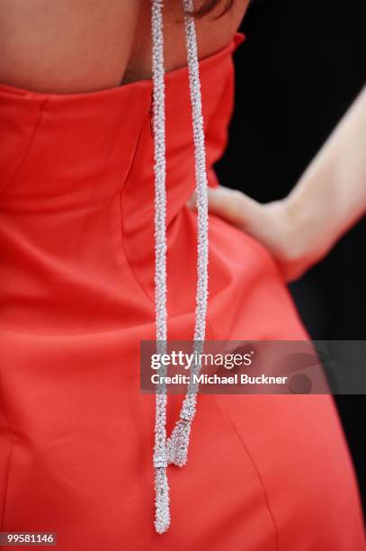 Actress Maria Jurado attends the "You Will Meet A Tall Dark Stranger" Premiere at the Palais des Festivals during the 63rd Annual Cannes Film...