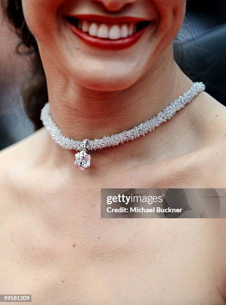 Actress Maria Jurado attends the "You Will Meet A Tall Dark Stranger" Premiere at the Palais des Festivals during the 63rd Annual Cannes Film...