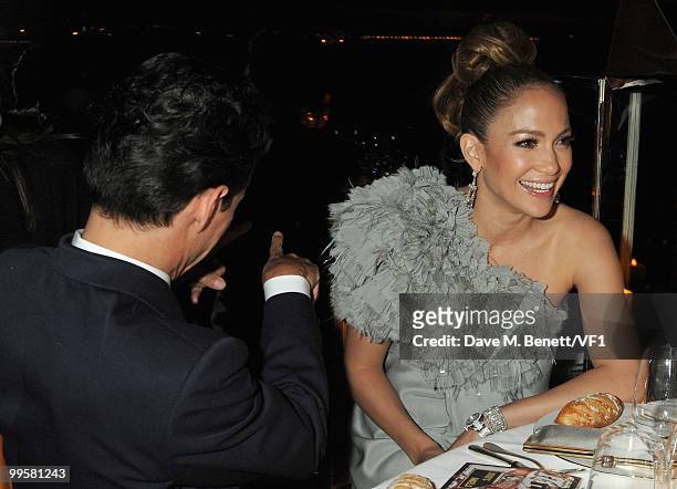 Singer Marc Anthony and actress Jennifer Lopez attend the Vanity Fair and Gucci Party Honoring Martin Scorsese during the 63rd Annual Cannes Film...