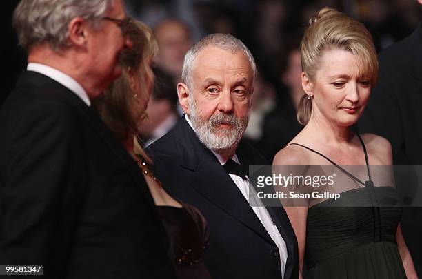 Director Mike Leigh attends the "Another Year" Premiere at the Palais des Festivals during the 63rd Annual Cannes Film Festival on May 15, 2010 in...