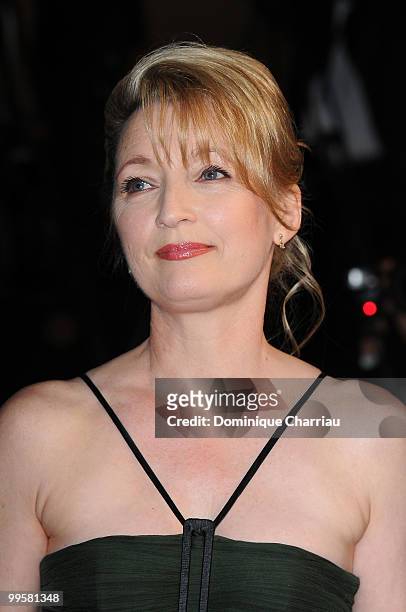 Actress Lesley Manville attends the 'Another Year' premiere held at the Palais des Festivals during the 63rd Annual International Cannes Film...
