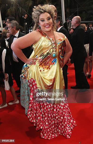 Velvet d'Amour attends the "Another Year" Premiere at the Palais des Festivals during the 63rd Annual Cannes Film Festival on May 15, 2010 in Cannes,...