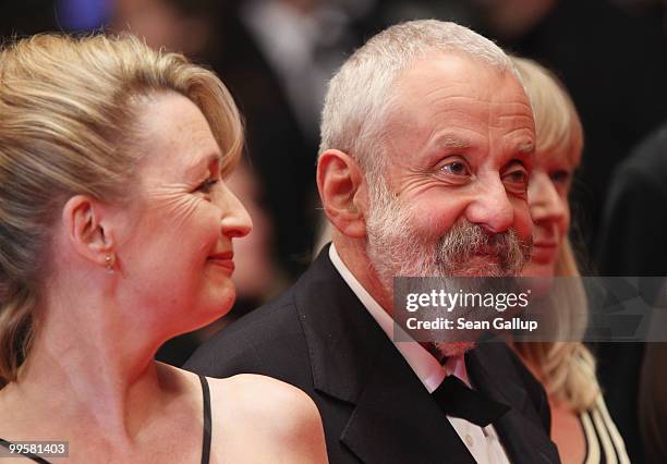 Actress Lesley Manville and Director Mike Leigh attends the "Another Year" Premiere at the Palais des Festivals during the 63rd Annual Cannes Film...