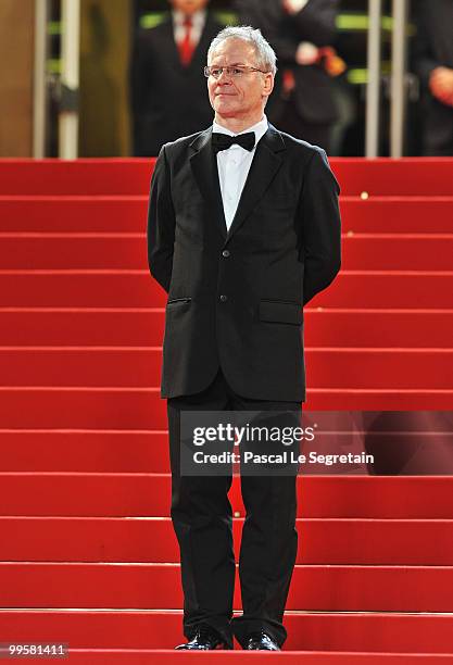 General Delegate Thierry Fremaux attends the "Another Year" Premiere at the Palais des Festivals during the 63rd Annual Cannes Film Festival on May...