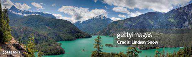 el diablo lake panorama - diablo lake - fotografias e filmes do acervo