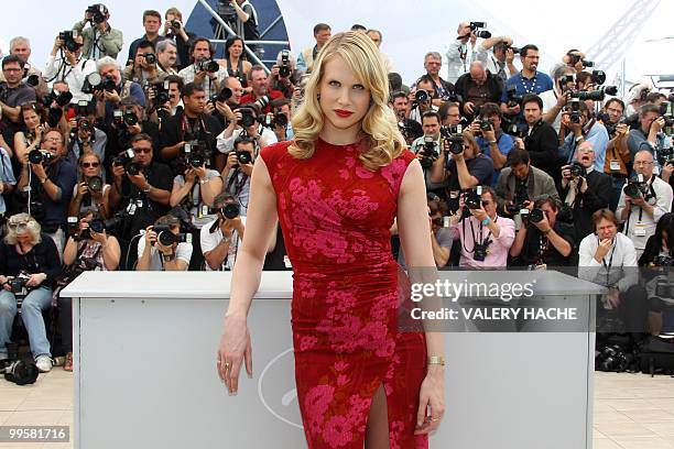 British actress Lucy Punch poses during the photocall of "You Will Meet a Tall Dark Stranger" presented out of competition at the 63rd Cannes Film...