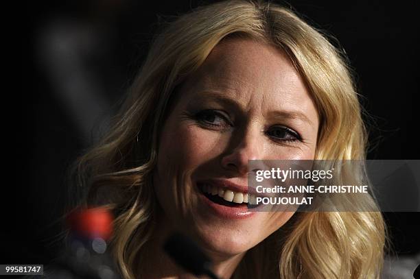 British-born Australian actress Naomi Watts speaks during the press conference of "You Will Meet a Tall Dark Stranger" presented out of competition...