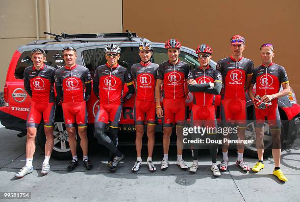 Jason McCartney of the USA, Yaroslav Popovych of the Ukraine, Lance Armstrong of the USA, Janez Brajkovic of Slovenia, Jose Luis Rubiera of Spain,...