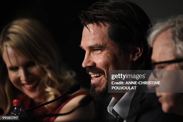 Actor Josh Brolin speaks during the press conference of "You Will Meet a Tall Dark Stranger" presented out of competition at the 63rd Cannes Film...