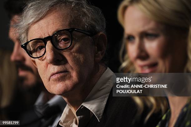 Director Woody Allen speaks during the press conference of "You Will Meet a Tall Dark Stranger" presented out of competition at the 63rd Cannes Film...