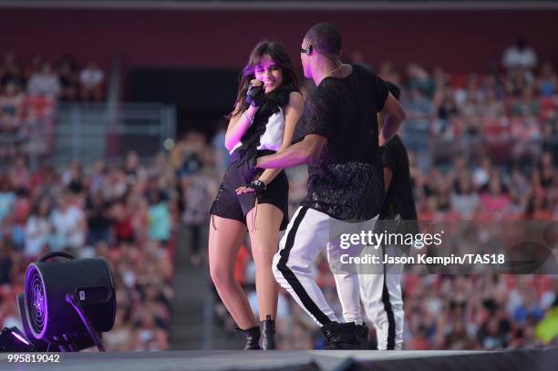 Camila Cabello performs onstage during the Taylor Swift reputation Stadium Tour at FedExField on July 10, 2018 in Landover, Maryland.