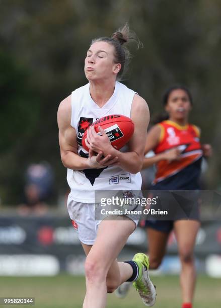 Vic Country's Sophie Van De Huevel in action during the AFLW U18 Championships match between Vic Country and Central Allies at Broadbeach Sports Club...