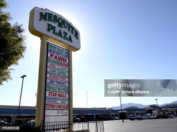 The Mesquite Plaza in Mesquite, Nevada, USA, 3 October 2017. Las Vegas shooter Stephen Paddock lived in Mesquite. Photo: Martin Bialecki/dpa