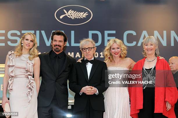 British actress Lucy Punch, US actor Josh Brolin, US director Woody Allen, British-born Australian actress Naomi Watts and British actress Gemma...