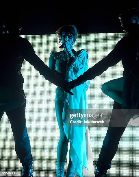 British singer Cheryl Cole performs live during a concert in support of The Black Eyed Peas at the O2 World on May 15, 2010 in Berlin, Germany.