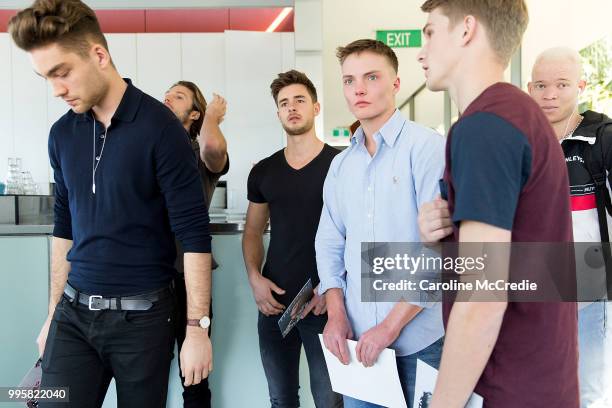 Models attend the David Jones Spring Summer 18 Collections Launch Model Castings on July 11, 2018 in Sydney, Australia.