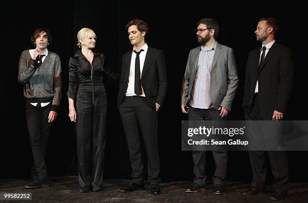 Director Cam Archer, Ellen Barkin, Luke Grimes during the 'Shit Year' Presentation at the Palais Stephanie during the 63rd Annual Cannes Film...