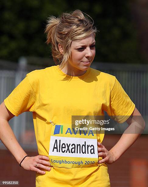 Alexandra Bell in action during the Aviva sponsored mentoring day for young athletes at Loughborough College on May 15, 2010 in Loughborough, England.