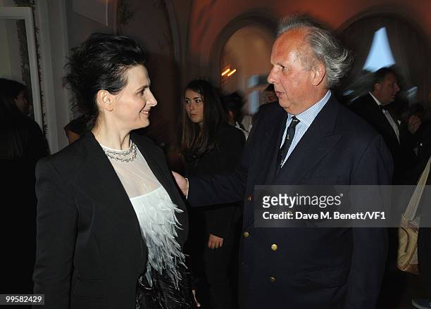 Actress Juliette Binoche and Vanity Fair Editor Graydon Carter attend the Vanity Fair and Gucci Party Honoring Martin Scorsese during the 63rd Annual...