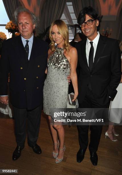 Vanity Fair Editor Graydon Carter, creative director of Gucci Frida Giannini and Gucci President Patrizio di Marco attend the Vanity Fair and Gucci...