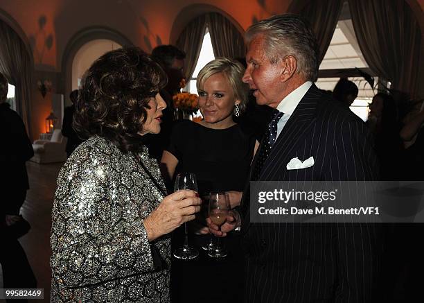 Actress Joan Collins, Barbara Sturm and actor George Hamilton attend the Vanity Fair and Gucci Party Honoring Martin Scorsese during the 63rd Annual...