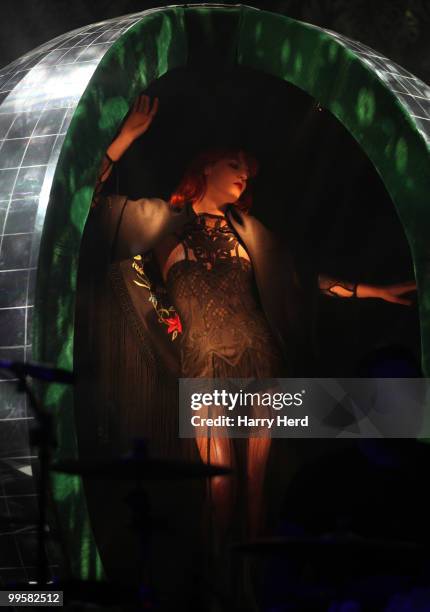 Florence Welch of Florence and the Machine performs on stage at Hammersmith Apollo, London on May 15, 2010 in Southampton, England.