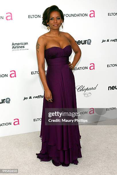 Singer Melanie Brown arrives at the 18th annual Elton John AIDS Foundation Oscar Party held at Pacific Design Center on March 7, 2010 in West...