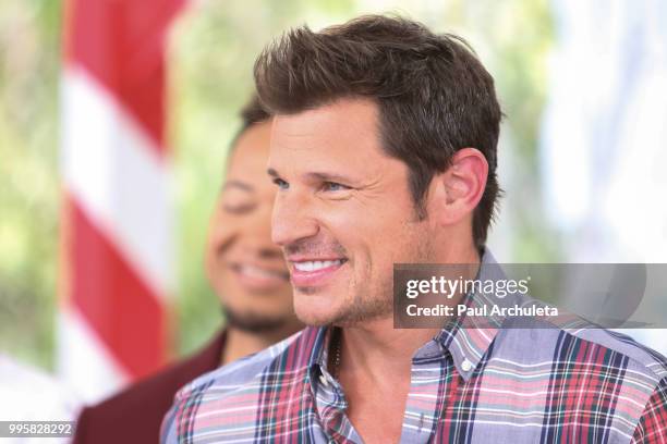 Actor / Singer Nick Lachey visits Hallmark's "Home & Family" celebrating "Christmas In July" at Universal Studios Hollywood on July 10, 2018 in...