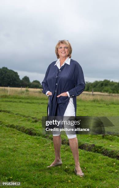 June 2018, Germany, Buechten: The presenter Alida Gundlach stands on a field. Gundlach celebrates her 75th birthday on 17 July. Photo: Philipp...