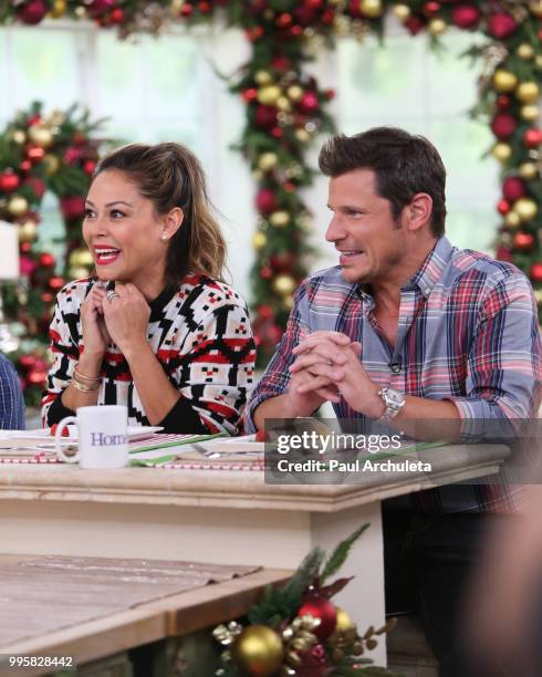 Actors Vanessa Lachey and�ÊNick Lachey visit Hallmark's "Home & Family" celebrating "Christmas In July" at Universal Studios Hollywood on July 10,...