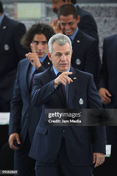 Head coach Javier Aguirre during the flag raising ceremony of the Mexico National Soccer Team at the Mexican Soccer Federation High Performance...