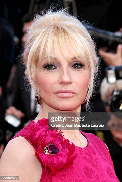 Ellen Barkin attends the Premiere of 'Wall Street: Money Never Sleeps' held at the Palais des Festivals during the 63rd Annual International Cannes...