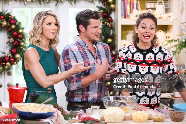 Debbie Matenopoulos, Nick Lachey and Vanessa Lachey visit Hallmark's "Home & Family" celebrating "Christmas In July" at Universal Studios Hollywood...