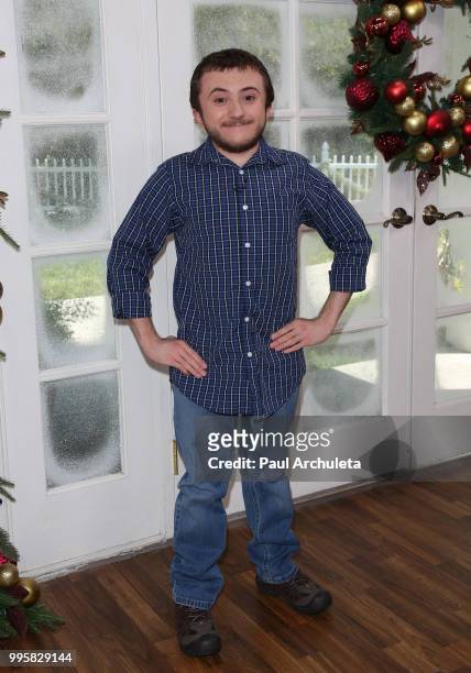 Actor Atticus Shaffer visits Hallmark's "Home & Family" celebrating "Christmas In July" at Universal Studios Hollywood on July 10, 2018 in Universal...