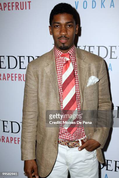 Fonzworth Bentley attends the Belvedere Pink Grapefruit "In The Pink" launch party at The Belvedere Pink Grapefruit Pop-Up on May 14, 2010 in New...