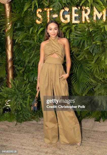 Ashley Madekwe arrives to the 2nd Annual Maison St-Germain event at Little Beach House on July 10, 2018 in Malibu, California.