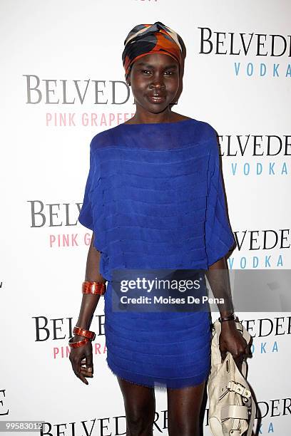 Alek Wek attends the Belvedere Pink Grapefruit "In The Pink" launch party at The Belvedere Pink Grapefruit Pop-Up on May 14, 2010 in New York City.